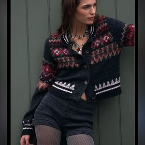 NWOT Free People Millie Cardi in Black